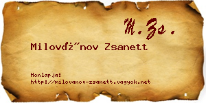Milovánov Zsanett névjegykártya